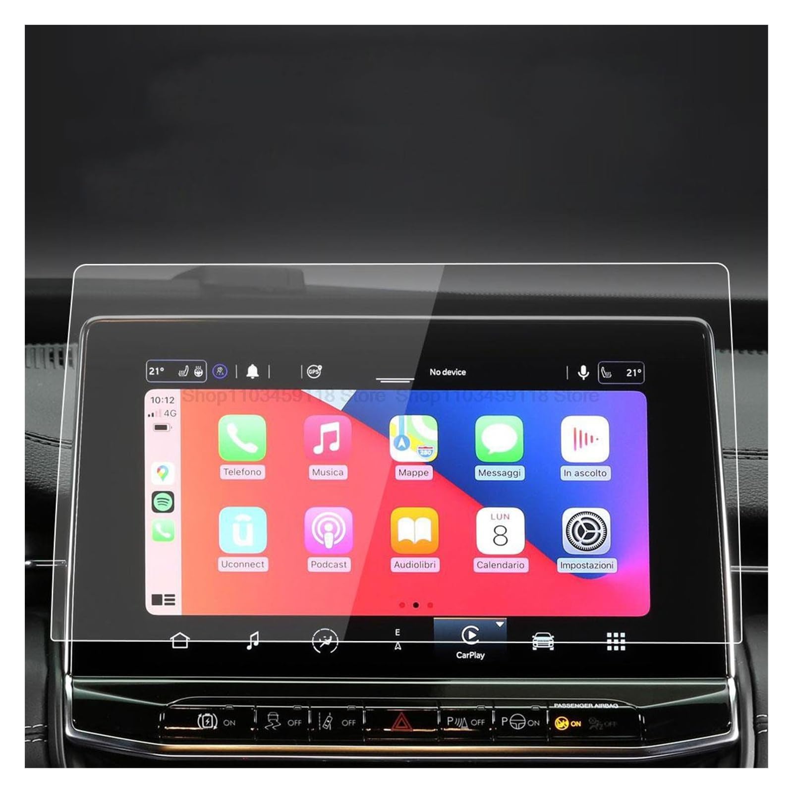 Für Jeep Für Kompass 2021 2022 2023 8,4 Zoll Oder 10,1 Zoll Auto-GPS-Navigation Kratzfester Displayschutz Aus Gehärtetem Glas Navigation Schutzfolie(10.1inch) von LZBZHB