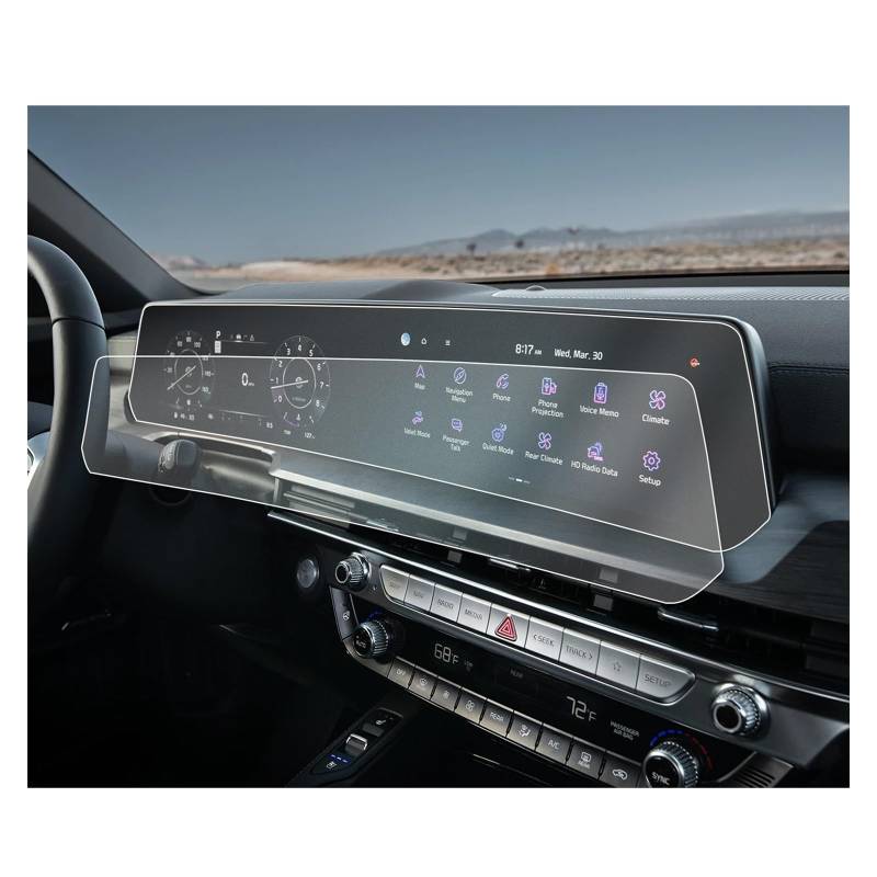 Für Kia Für Telluride 2023 Auto Zentrale Steuerung Informationen Display Auto 2023 Zubehör Nano Screen Protector Navigation Schutzfolie(12.3-Inch) von LZBZHB