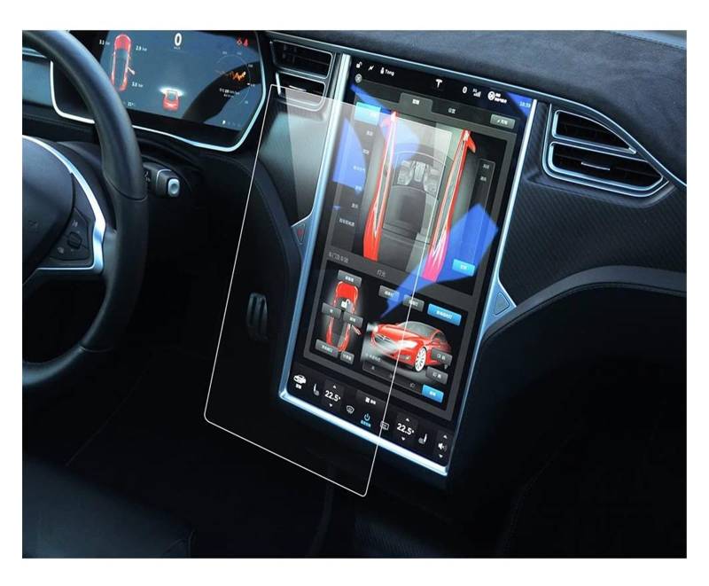 Für Tesla Für Modell 3 YSX Center Displayschutzfolie Center Control Touchscreen Autonavigation Gehärtetem Glas Film 15'' Touchscreen Navigation Schutzfolie(S X GPS) von LZBZHB