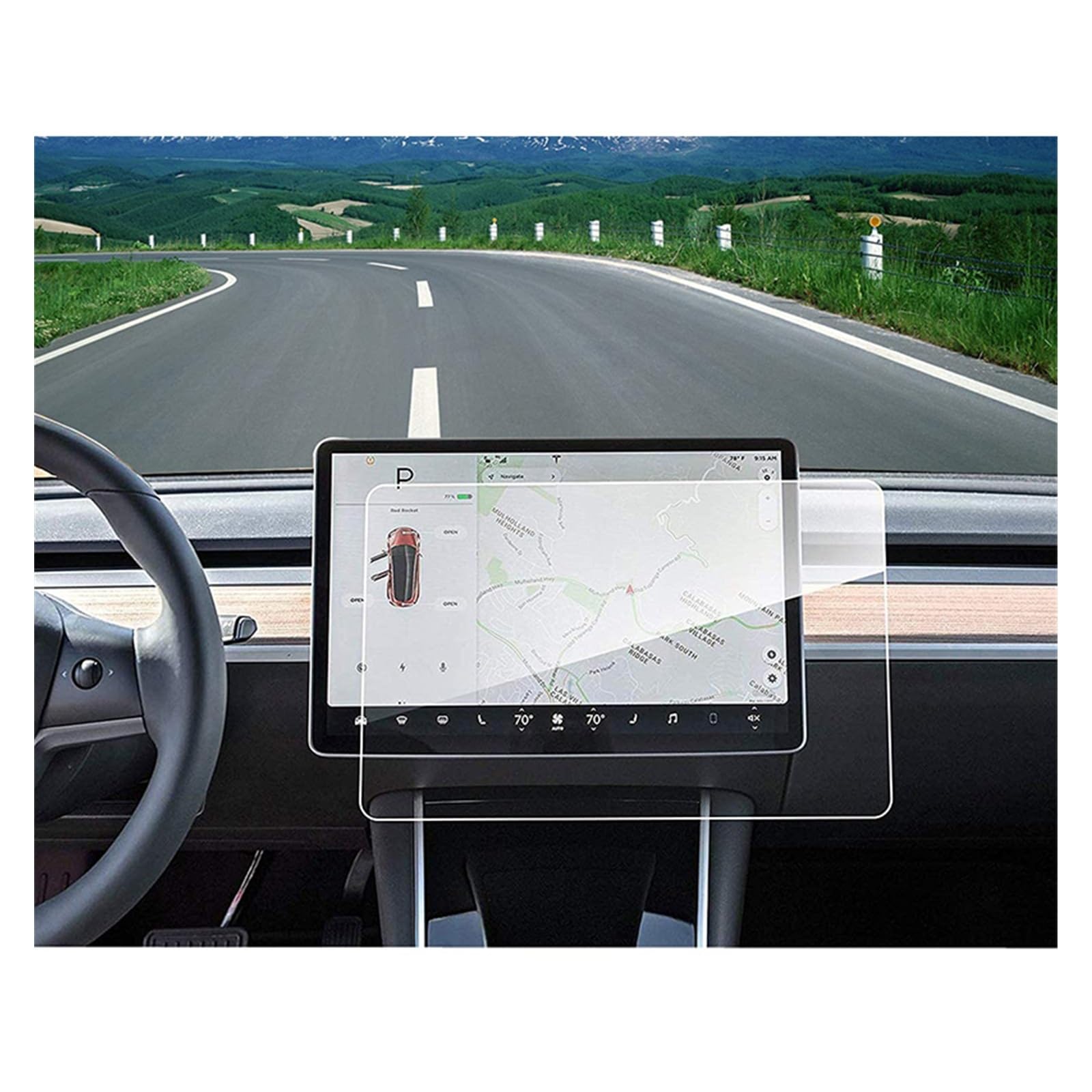 Für Tesla Für Modell 3 YSX Center Displayschutzfolie Center Control Touchscreen Autonavigation Gehärtetem Glas Film 15'' Touchscreen Navigation Schutzfolie(Tesla 3 Y) von LZBZHB
