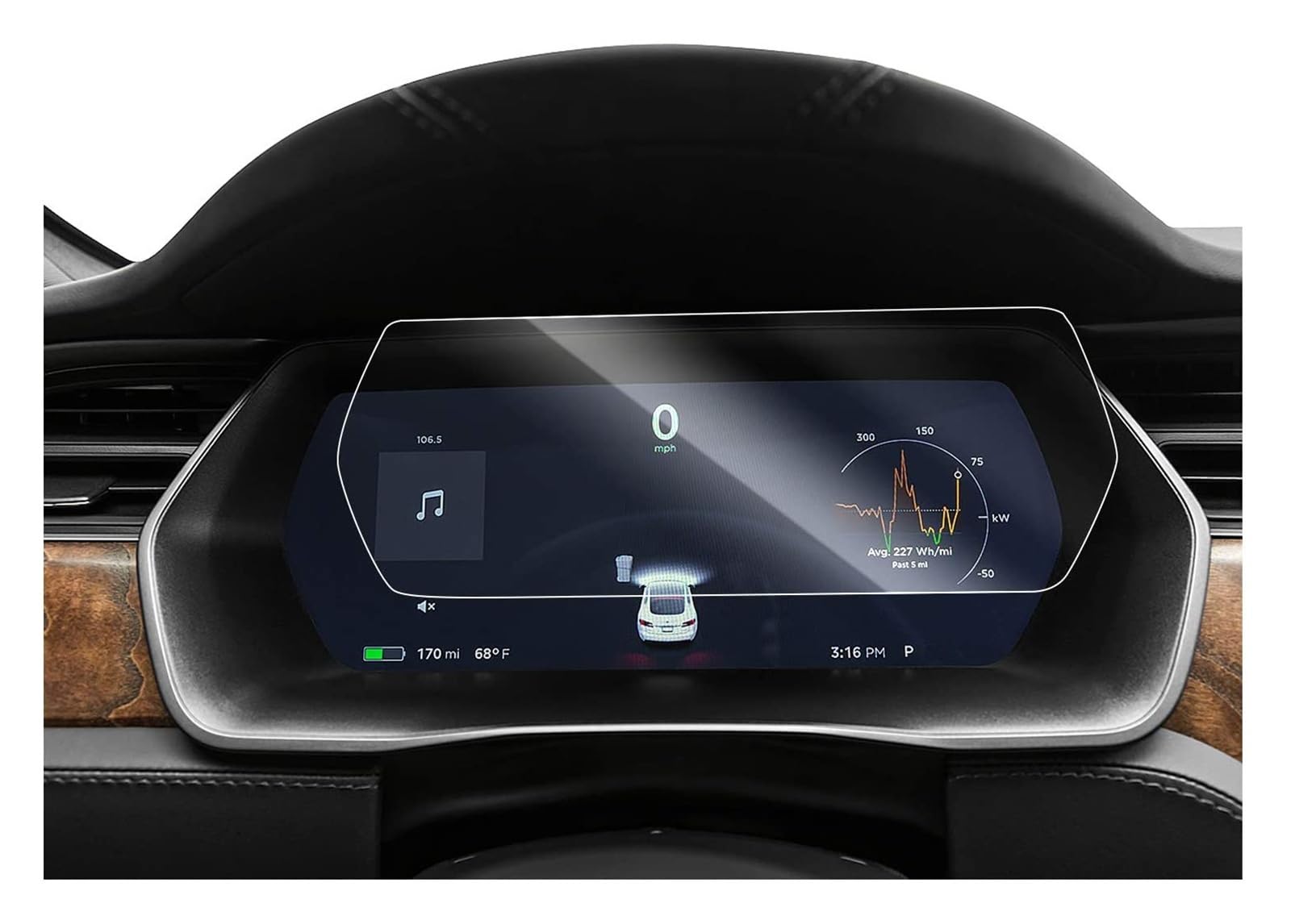 Für Tesla Für Modell 3 YSX Center Displayschutzfolie Center Control Touchscreen Autonavigation Gehärtetem Glas Film 15'' Touchscreen Navigation Schutzfolie(Tesla SX Instrument) von LZBZHB