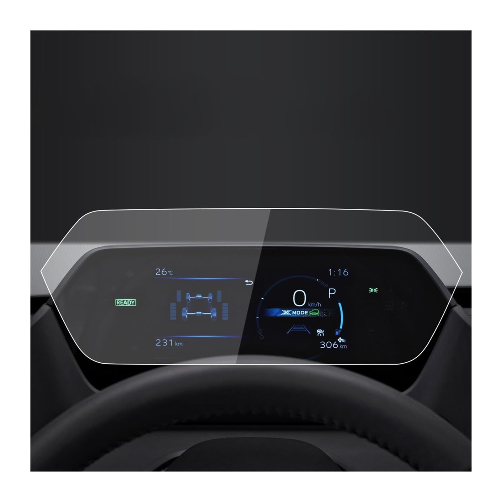 Für Toyota Für BZ4X 2022 Auto GPS Konsole Dashboard Gehärtetem Glas Schutz Film Navigator Schutz Screen Protector Film Navigation Schutzfolie(22 Meter HD) von LZBZHB