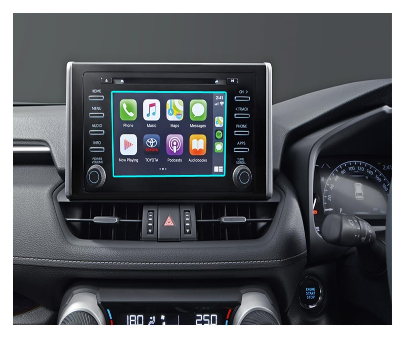 Für Toyota Für RAV4 Für RAV 4 2019 2020 GPS-Navigation Displayschutzfolie Aus Gehärtetem Glas Auto-Zentralsteuerung Displayschutzfolie Navigation Schutzfolie(3) von LZBZHB