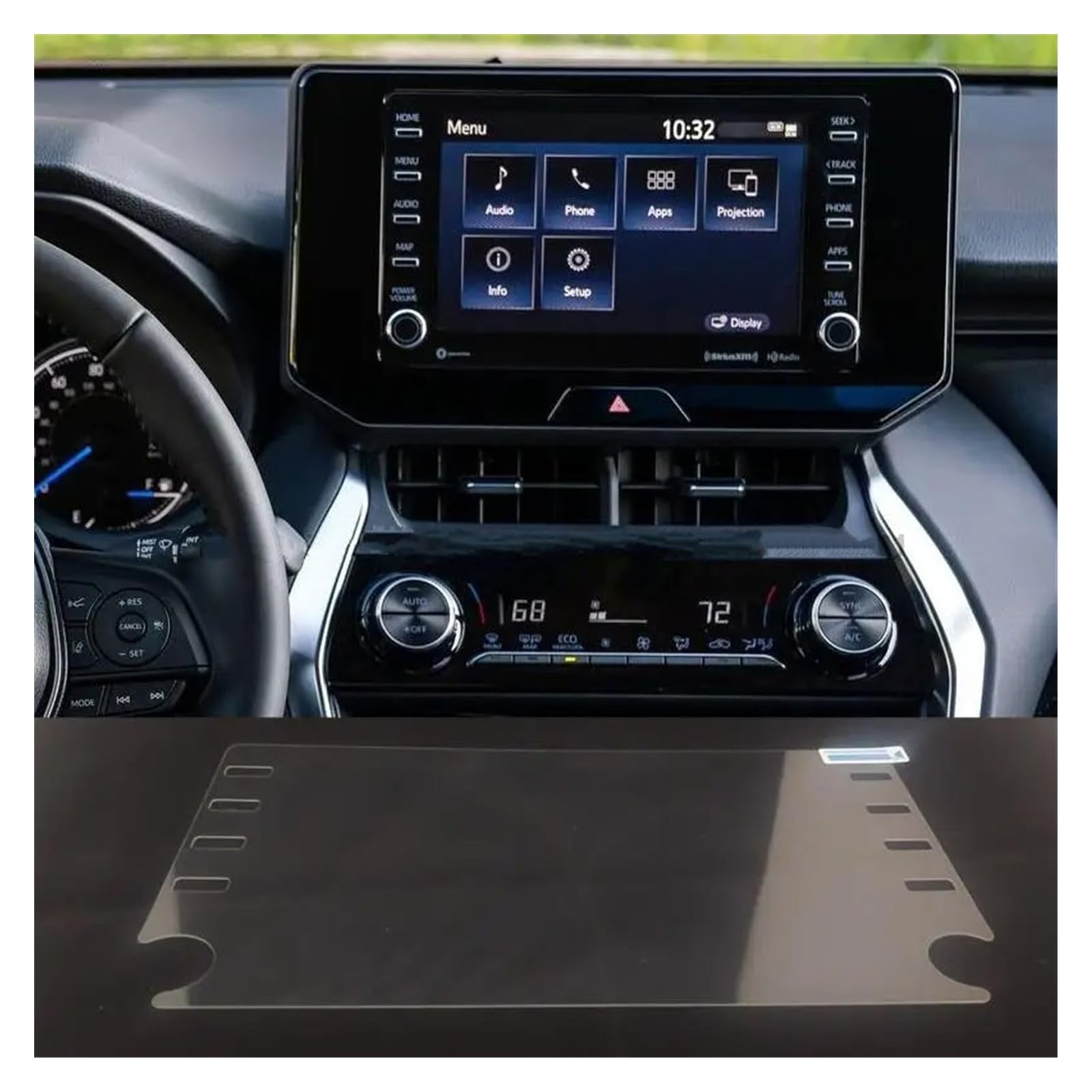 Für Toyota Für Venza 2021 2022 12,3-Zoll-Autoradio GPS-Navigationssteuerungsanzeigebildschirm Displayschutz Aus Gehärtetem Glas Navigation Schutzfolie(8 inch) von LZBZHB