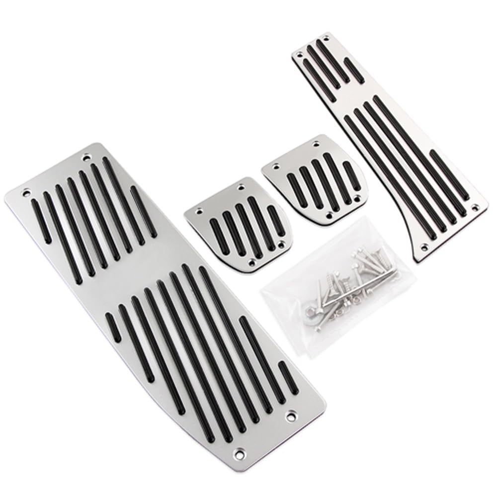 Pedalbelag Auto Kraftstoff Bremse Fußstütze Pedal Pads Für X1 Für E39 Für E46 Für E87 Für E90 Für E91 Für E92 1998-2012 Bremse Kupplungspedalauflage(Drill 4pcs for MT) von LZBZHB