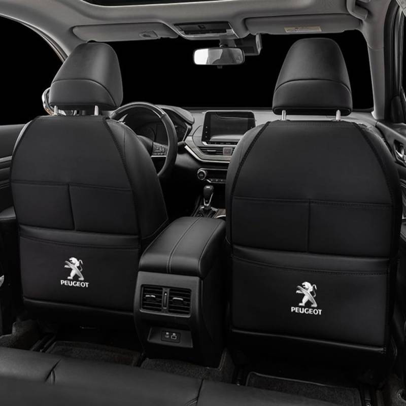 Auto Rücksitz Anti Kick Pad für Peugeot 2008 206 207 3008 301 307 308 308S e2008 Autositz Rückenlehne Protector Zubehör,normal-Blackstyle von LZJPL