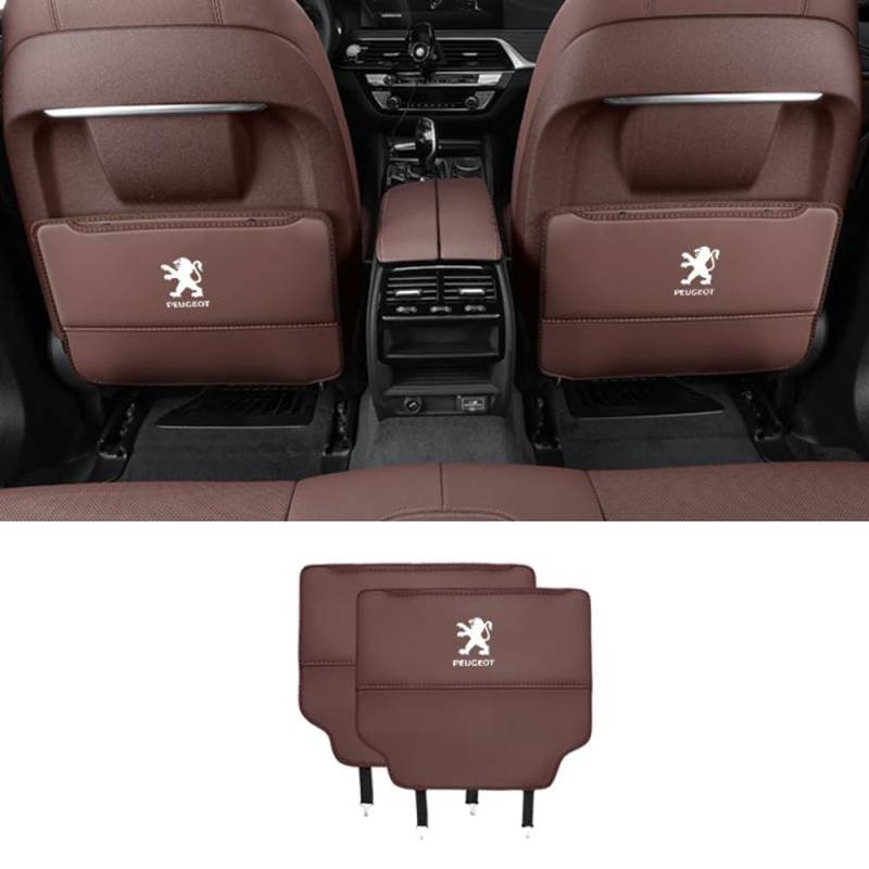 Auto Rücksitz Anti Kick Pad für Peugeot 2008 206 207 3008 301 307 308 308S e2008 Autositz Rückenlehne Protector Zubehör,normal-Coffeestyle von LZJPL