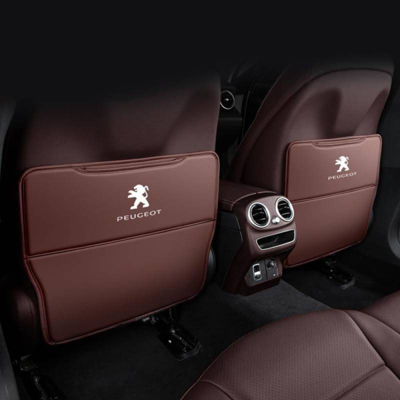 Auto Rücksitz Anti Kick Pad für Peugeot 2008 206 207 3008 301 307 308 308S e2008 Autositz Rückenlehne Protector Zubehör,normal-Coffeestyle von LZJPL