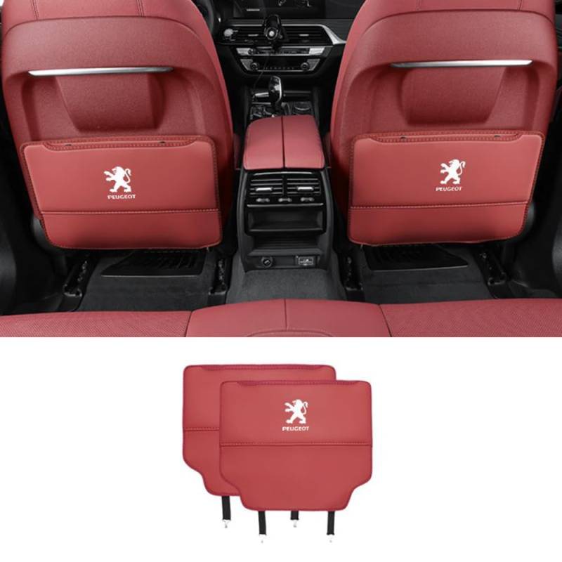 Auto Rücksitz Anti Kick Pad für Peugeot 2008 206 207 3008 301 307 308 308S e2008 Autositz Rückenlehne Protector Zubehör,normal-Redstyle von LZJPL