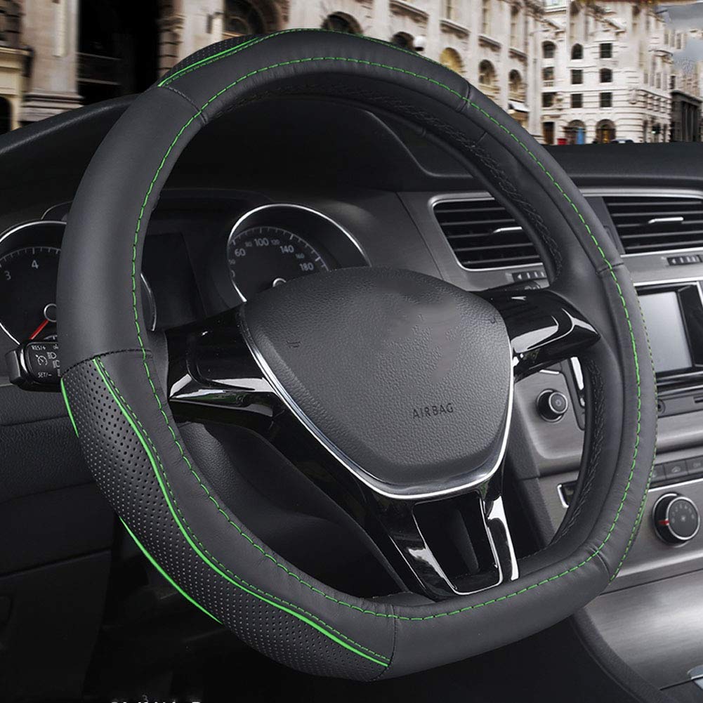 LZQpearl Universelle D-Lenkradbezüge Für Autos, Hochwertiges Rindsleder, Durch Laserbohren, Atmungsaktiv, Weich Und Bequem, Für Alle Jahreszeiten Geeignet, D-Form Durchmesser 15 Zoll / 37-38 cm (e) LZQpearl Universelle D-Lenkradbezüge Für Autos, Hochwertiges Rindsleder, Durch Laserbohren, Atmungsaktiv, Weich Und Bequem, Für Alle Jahreszeiten Geeignet, D-Form Durchmesser 15 Zoll / 37-38 cm (e) von LZQpearl