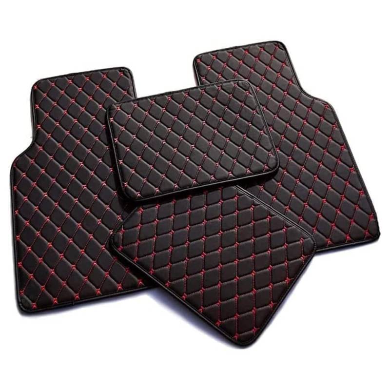 Auto Fussmatte für Lexus GS200T 2016-2023, Autofussmatten Fußmatten Auto Leder wasserdichte Auto Matten Antirutschmatte Auto Zubehör,Black-Red von LZWLZW