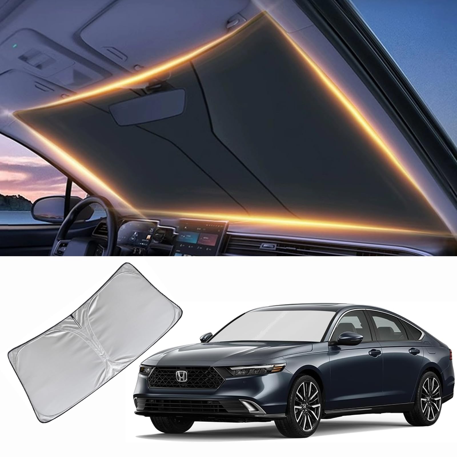 Honda Accord Windschutzscheiben-Sonnenblende für Frontfenster für Accord 2013-2024 Autozubehör Honda Accord Windschutzscheiben-Sonnenblende für Frontfenster für Accord 2013-2024 Autozubehör von LZYYQX