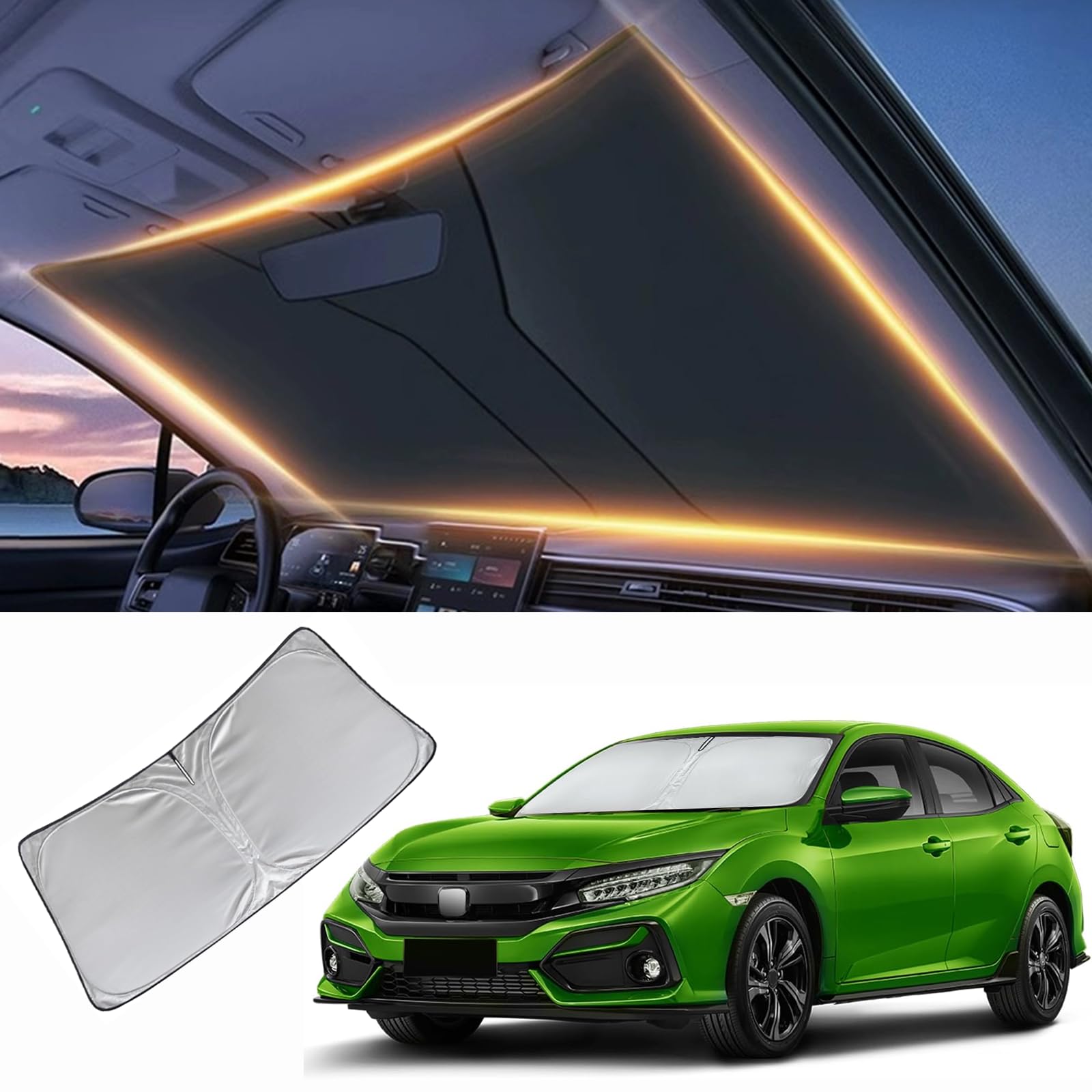 Honda Civic Frontscheibe Sonnenschutz für Honda Civic 2007-2024 Frontscheibe Sonnenblende Sonnenblende Sonnenblende für Windschutzscheibe und Autozubehör Honda Civic Frontscheibe Sonnenschutz für Honda Civic 2007-2024 Frontscheibe Sonnenblende Sonnenblende Sonnenblende für Windschutzscheibe und Autozubehör von LZYYQX