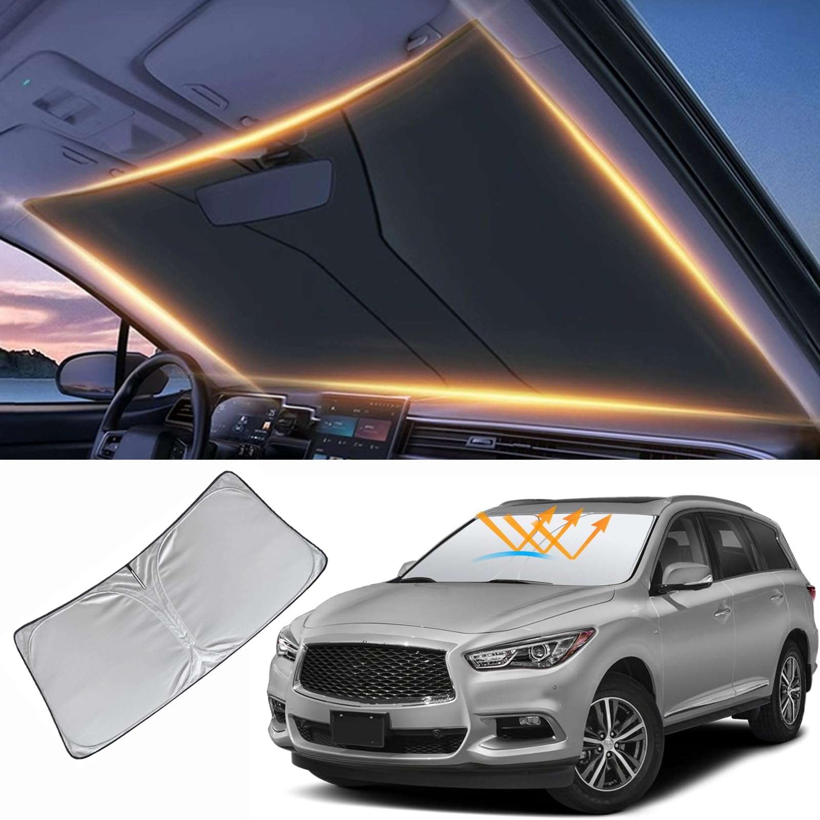 Infiniti JX35/QX60 Windschutzscheiben-Sonnenblende für 2014-2025 JX35/QX60 Windschutzscheibenabdeckung und Autozubehör Infiniti JX35/QX60 Windschutzscheiben-Sonnenblende für 2014-2025 JX35/QX60 Windschutzscheibenabdeckung und Autozubehör von LZYYQX