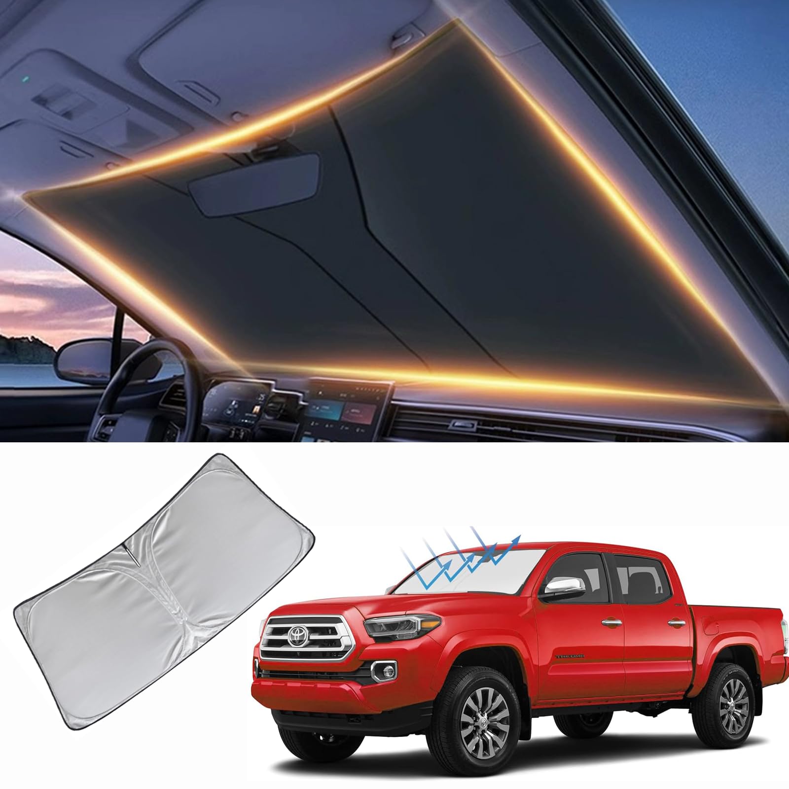 Sonnenschutz für Toyota Tacoma Frontfenster 2016-2025 Tacoma Sonnenschutz Sonnenschutz für Windschutzscheibe Sonnenschutz für Toyota Tacoma Frontfenster 2016-2025 Tacoma Sonnenschutz Sonnenschutz für Windschutzscheibe von LZYYQX