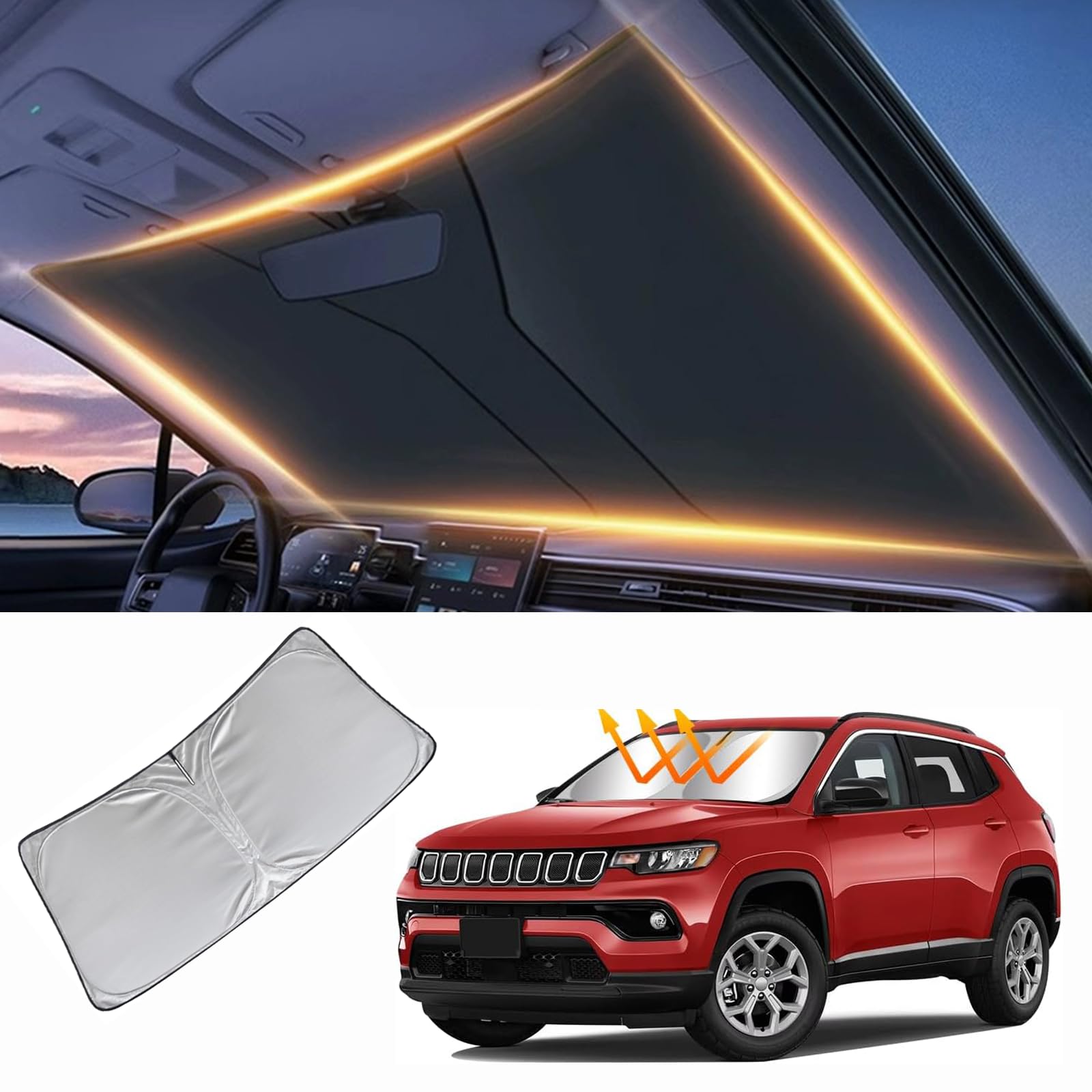 Sonnenschutz für die Windschutzscheibe für Jeep Compass Patriot, Sonnenschutz für Frontfenster 2007-2024, Kompass, Sonnenschutz, Sonnenschutz für Windschutzscheibe und Autozubehör Sonnenschutz für die Windschutzscheibe für Jeep Compass Patriot, Sonnenschutz für Frontfenster 2007-2024, Kompass, Sonnenschutz, Sonnenschutz für Windschutzscheibe und Autozubehör von LZYYQX