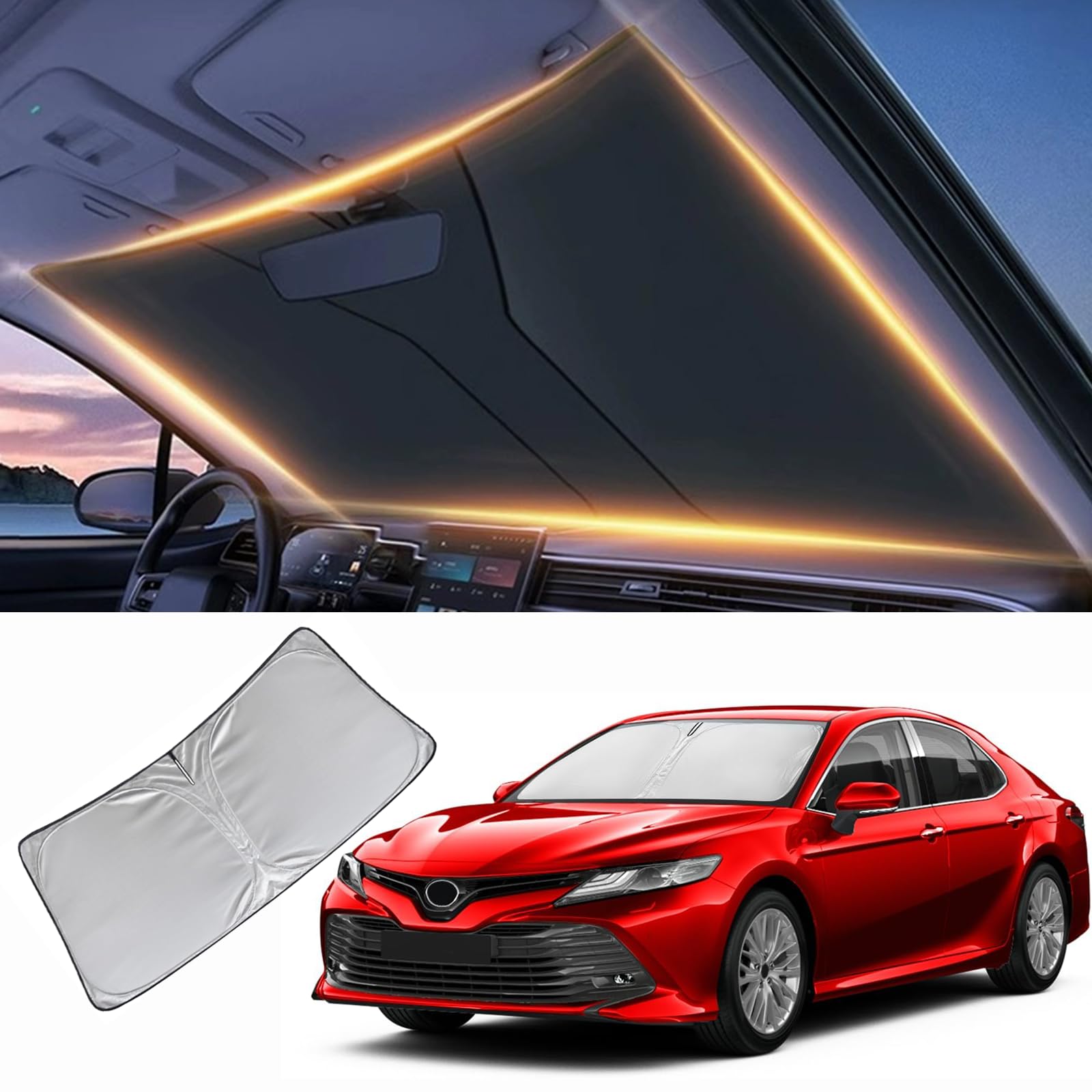 Toyota Camry Windschutzscheiben-Sonnenblende für Frontfenster 2012-2025, Sonnenblende für Windschutzscheibe Camry Toyota Camry Windschutzscheiben-Sonnenblende für Frontfenster 2012-2025, Sonnenblende für Windschutzscheibe Camry von LZYYQX