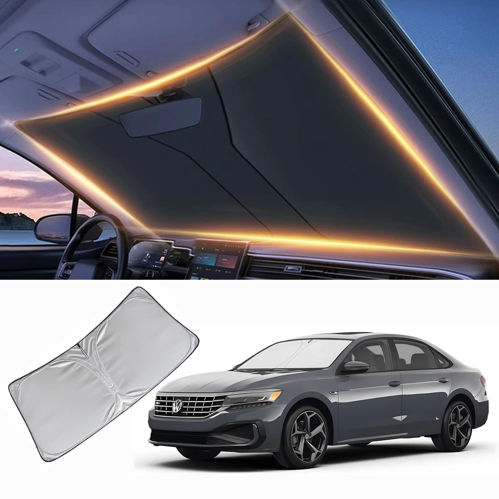 VW PASSAT Windschutzscheibe Sonnenschutz für Frontscheibe 2012-2022 Sonnenblende für Windschutzscheibe Passat VW PASSAT Windschutzscheibe Sonnenschutz für Frontscheibe 2012-2022 Sonnenblende für Windschutzscheibe Passat von LZYYQX