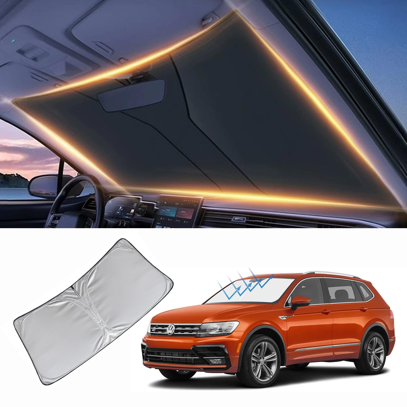 VW Tiguan Frontscheibe Sonnenschutz für VW Tiguan 2009-2024 Frontscheibe Sonnenblende Sonnenblende Sonnenblende für Windschutzscheibe und Autozubehör VW Tiguan Frontscheibe Sonnenschutz für VW Tiguan 2009-2024 Frontscheibe Sonnenblende Sonnenblende Sonnenblende für Windschutzscheibe und Autozubehör von LZYYQX