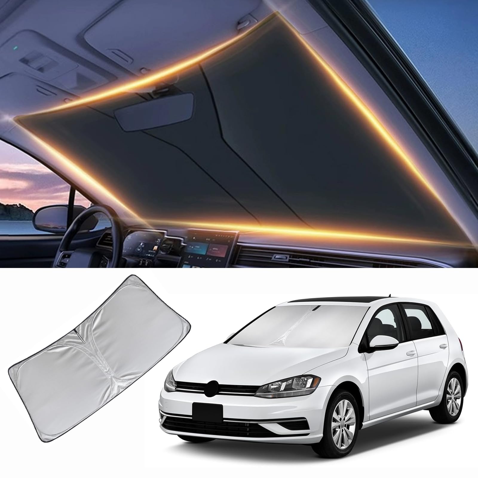 Volkswagen Golf Windschutzscheibe Sonnenschutz für Frontscheibe 2015-2024 Golf Windschutzscheibenschutz Autozubehör Volkswagen Golf Windschutzscheibe Sonnenschutz für Frontscheibe 2015-2024 Golf Windschutzscheibenschutz Autozubehör von LZYYQX