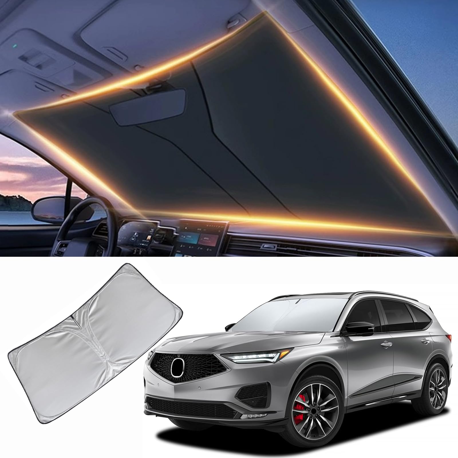 Windschutzscheiben-Sonnenschutz für Acura MDX Frontscheibenabdeckung für 2014–2024 MDX Windschutzscheiben-Sonnenblende, Autozubehör Windschutzscheiben-Sonnenschutz für Acura MDX Frontscheibenabdeckung für 2014–2024 MDX Windschutzscheiben-Sonnenblende, Autozubehör von LZYYQX