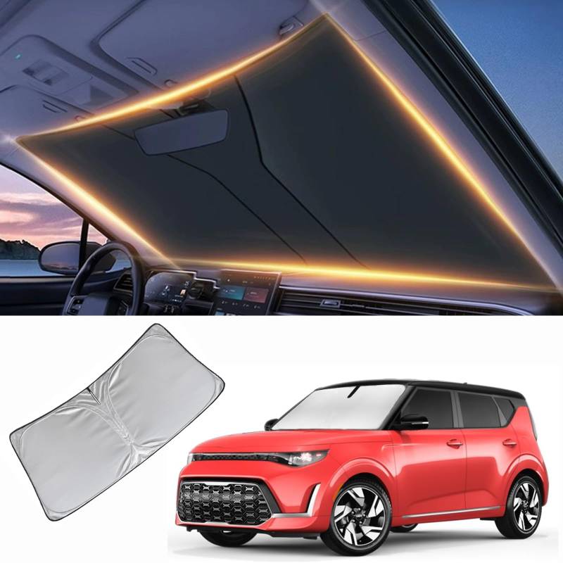 Windschutzscheiben-Sonnenschutz für Kia Soul Frontscheiben-Abdeckung für 2010-2025 Soul Windschutzscheibe Sonnenblende Schutz Autozubehör von LZYYQX