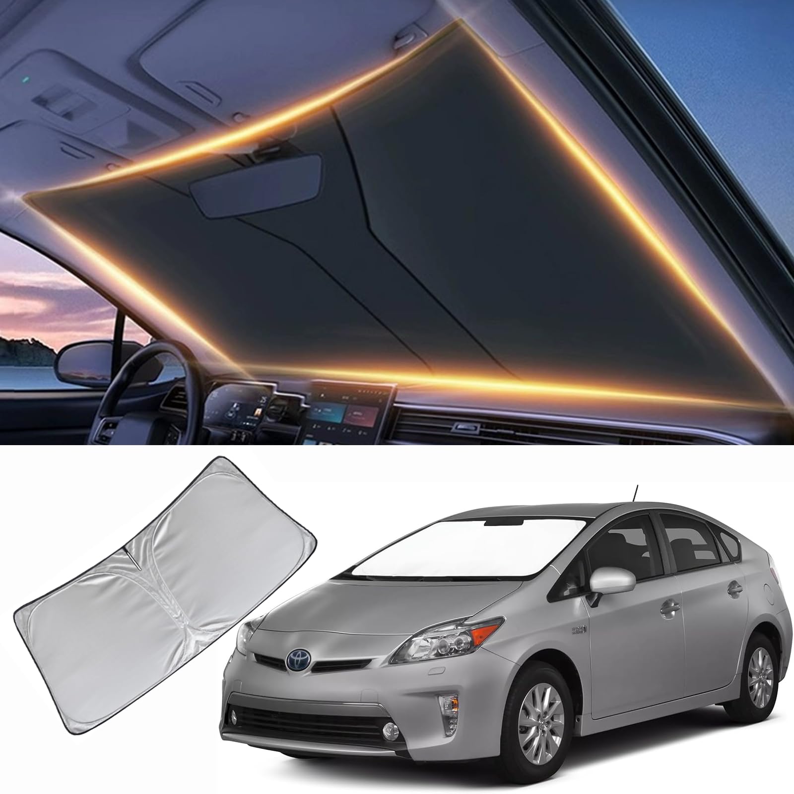 Windschutzscheiben-Sonnenschutz für Toyota Prius Frontscheibenabdeckung für 2010–2024 Prius Windschutzscheiben-Sonnenblende, Autozubehör Windschutzscheiben-Sonnenschutz für Toyota Prius Frontscheibenabdeckung für 2010–2024 Prius Windschutzscheiben-Sonnenblende, Autozubehör von LZYYQX