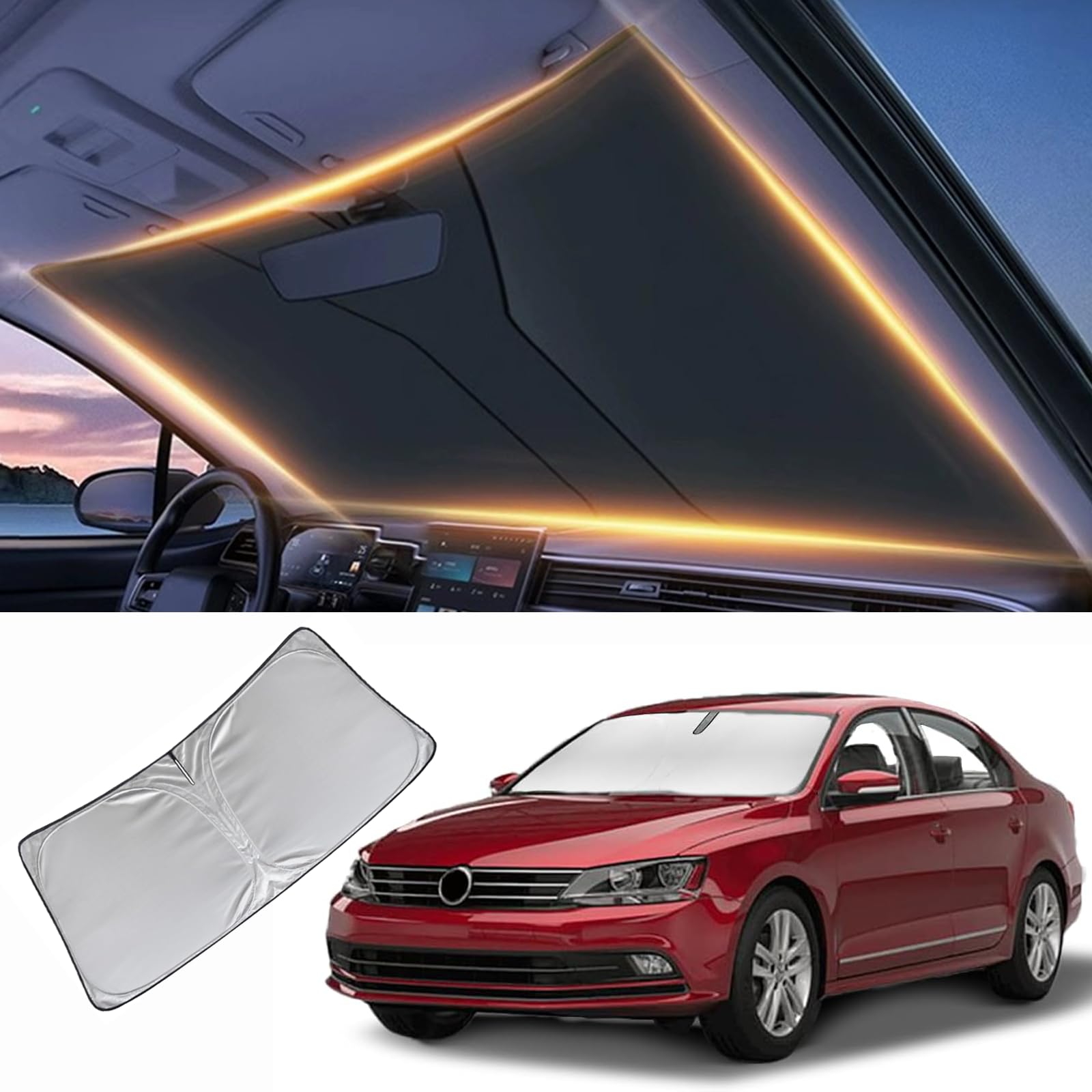 Windschutzscheiben-Sonnenschutz für Volkswagen Jetta Frontscheibenabdeckung für 2018–2024 Jetta Windschutzscheiben-Sonnenblende, Autozubehör Windschutzscheiben-Sonnenschutz für Volkswagen Jetta Frontscheibenabdeckung für 2018–2024 Jetta Windschutzscheiben-Sonnenblende, Autozubehör von LZYYQX