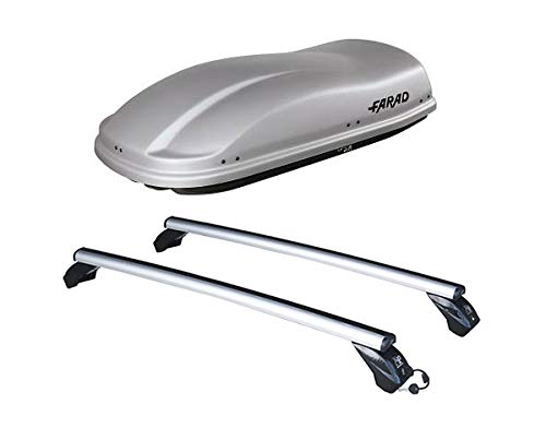 LP + Farad BM56F11+AZ03030010 - Aluminium DACHTRÄGER + DACHBOX Farad Marlin 400 LT GRAU von La Prealpina + Farad