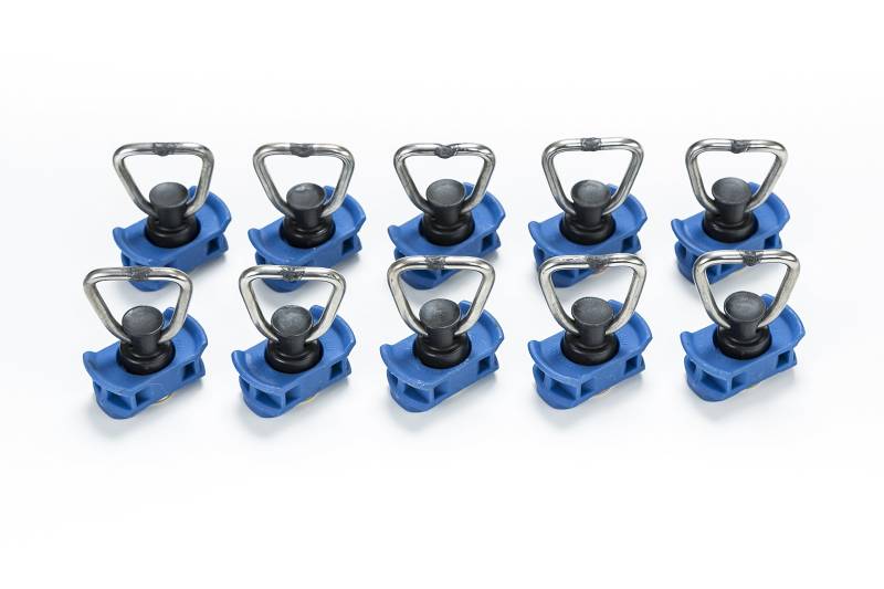 LOADCARE Single Endbeschlag, Endfitting, Einfachendbeschlag für Airlineschienen, Bruchlast 500daN (Blau, 10) von LOADCARE