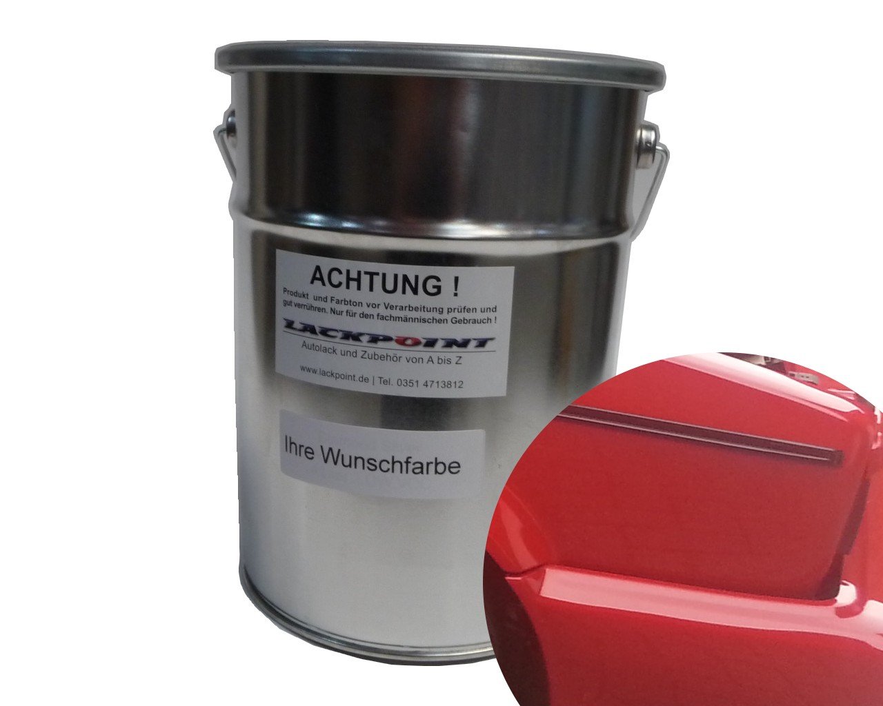 Lackpoint 0,5 Liter Spritzfertigen Wasserbasislack für VW Audi LY3D Rot Autolack von Lackpoint