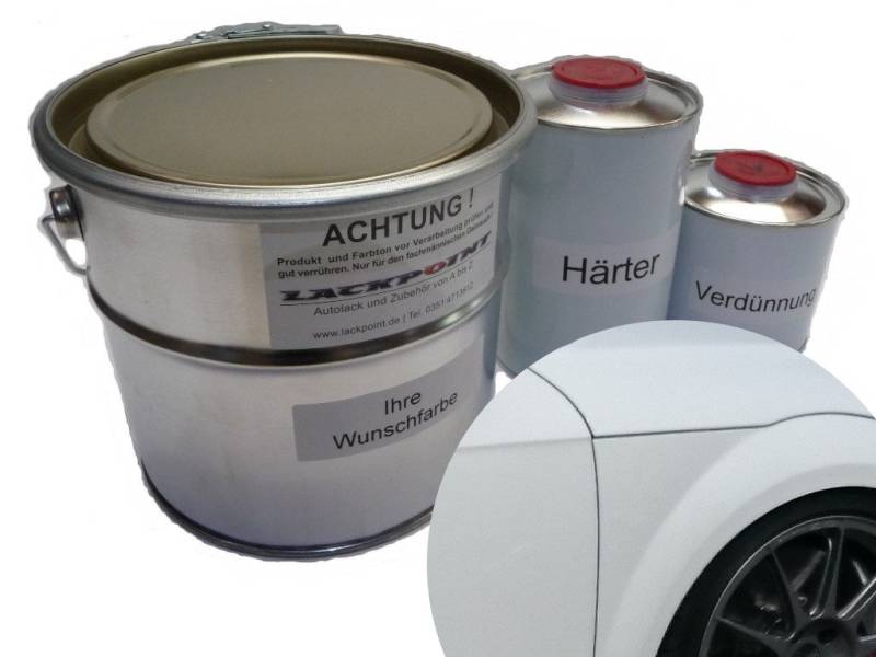 Lackpoint 1 Liter Set 2K Autolack für VW LY9C Ibis Weiß kein Klarlack Trend Tuning von Lackpoint