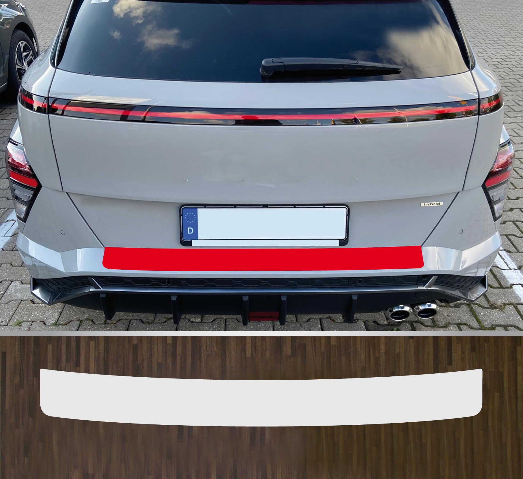 kompatibel mit Hyundai Kona ab 2023 Lackschutzfolie Ladekantenschutz Folie transparent kompatibel mit Hyundai Kona ab 2023 Lackschutzfolie Ladekantenschutz Folie transparent von Lackschutzfolien-Stolze