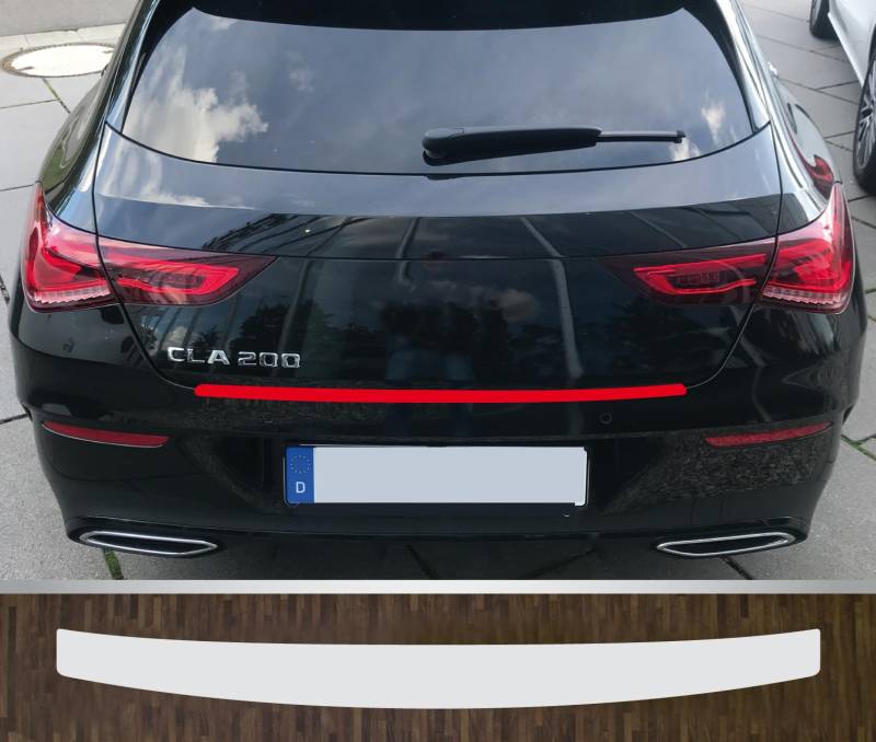 kompatibel mit Mercedes CLA Shootingbrake ab 2019 passgenaue Lackschutzfolie Ladekantenschutz transparent von Lackschutzfolien-Stolze