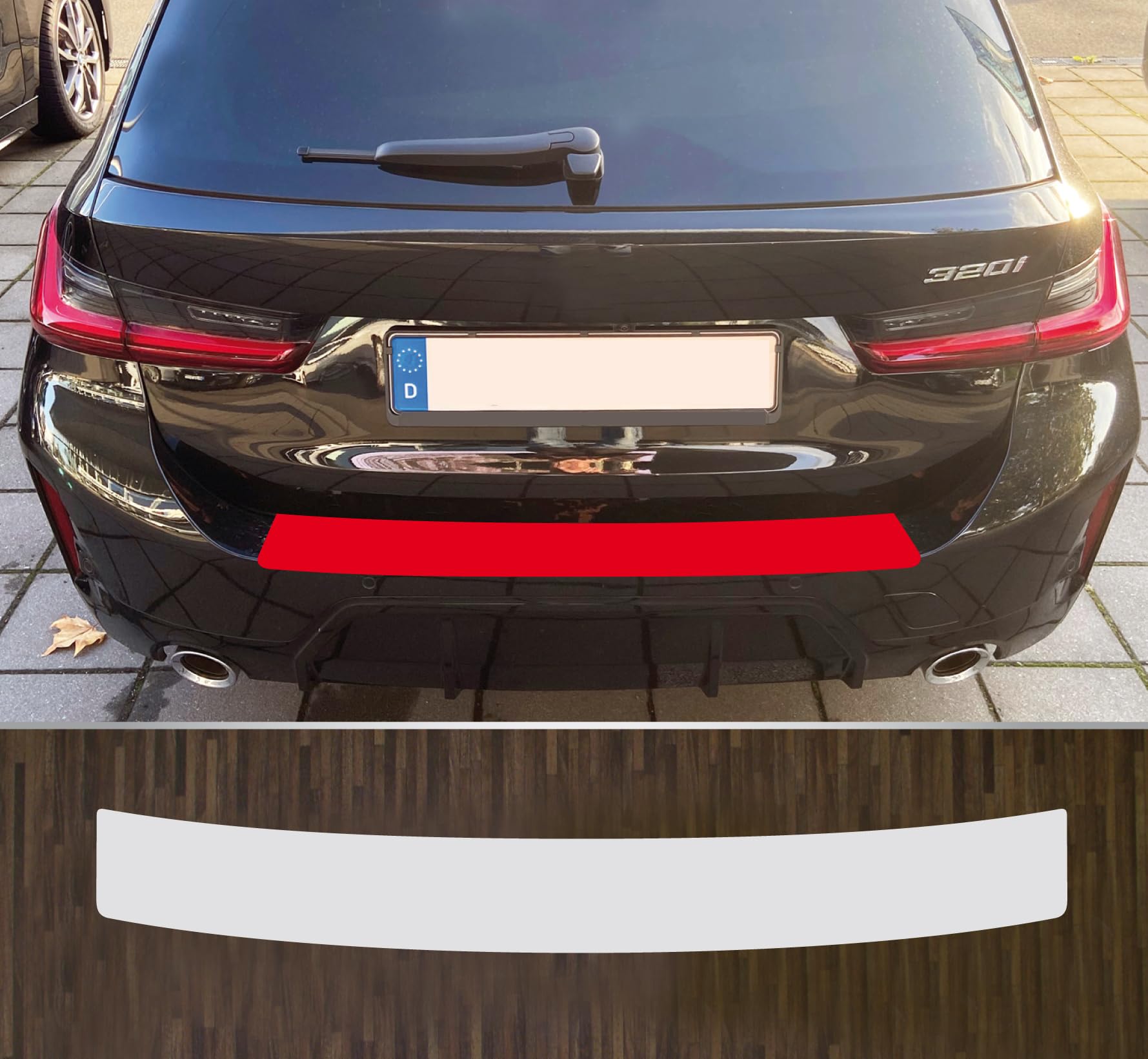 passgenau kompatibel mit BMW 3er G21 Touring Facelift ab 2022, Lackschutzfolie Ladekantenschutz transparent von Lackschutzfolien-Stolze
