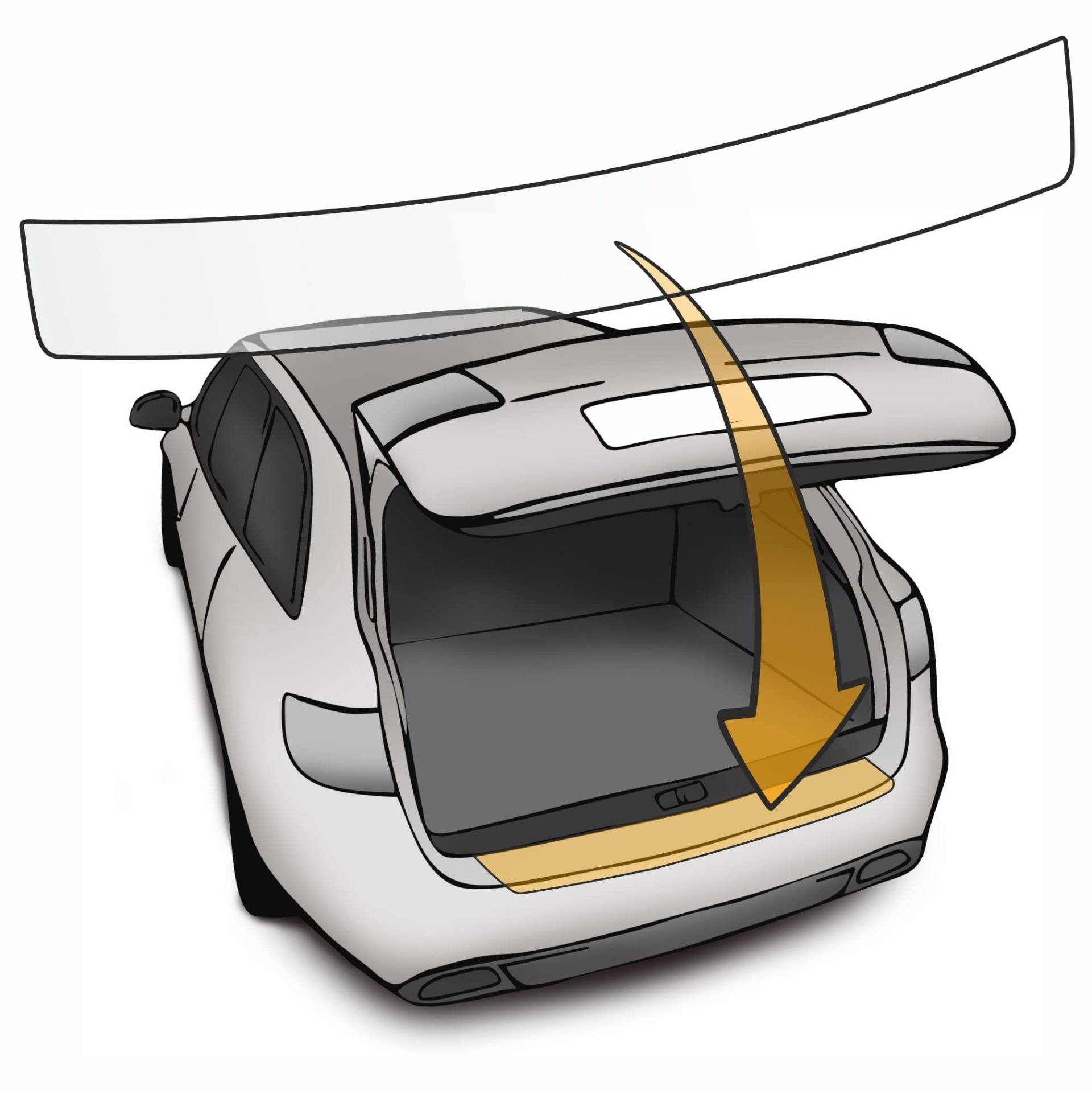 Lackschutzshop - Passform Lackschutzfolie kompatibel mit Ladekantenschutz passend für VW Golf 8 / VIII Limousine – transparent 150µm von Lackschutzshop