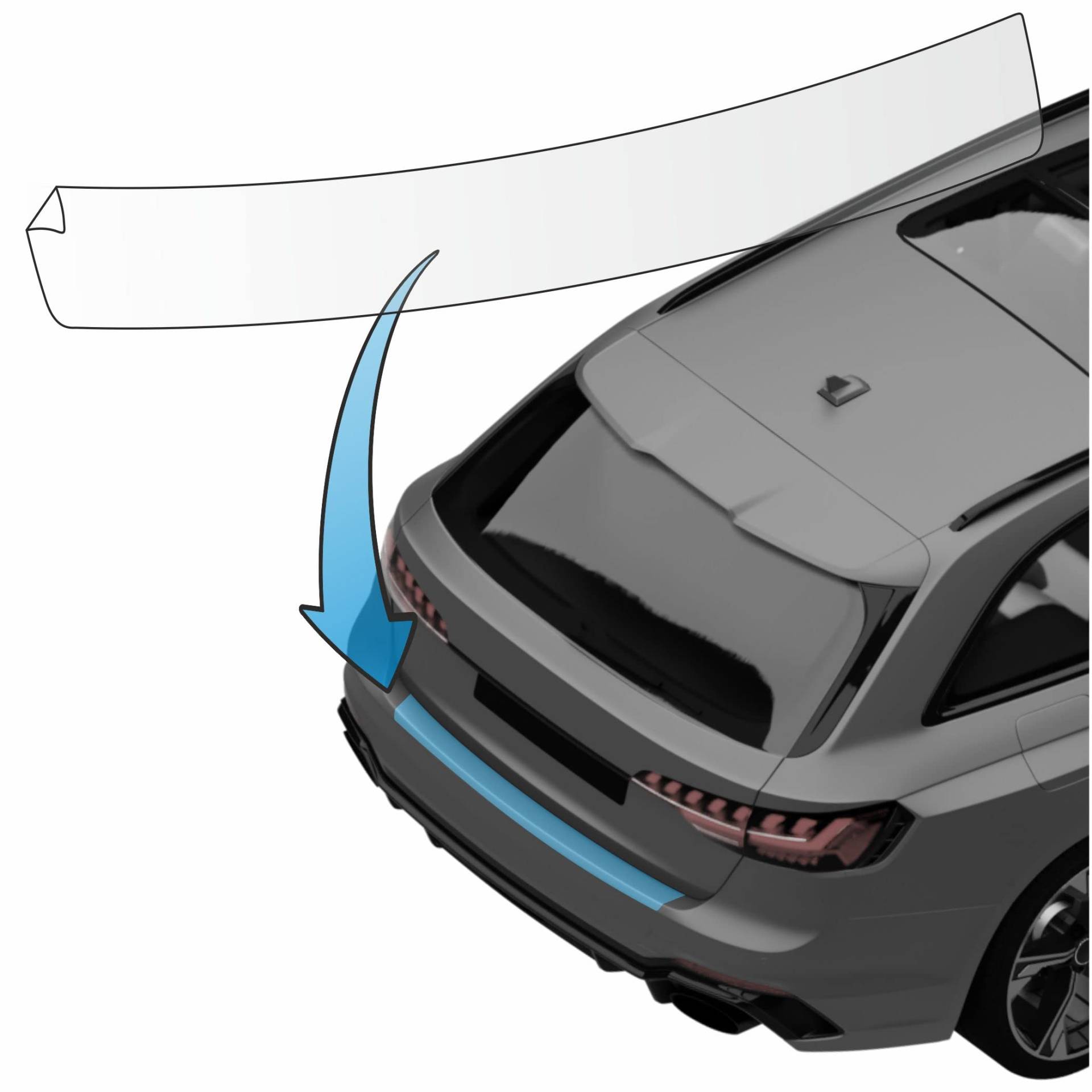 MisterLacky – Lackschutzfolie mit Rakel als Ladekantenschutz Folie passend für Audi A4 Avant (IV) Typ B8/8K, BJ 05/2008-11/2011 in transparent (320µm) von Lackschutzshop