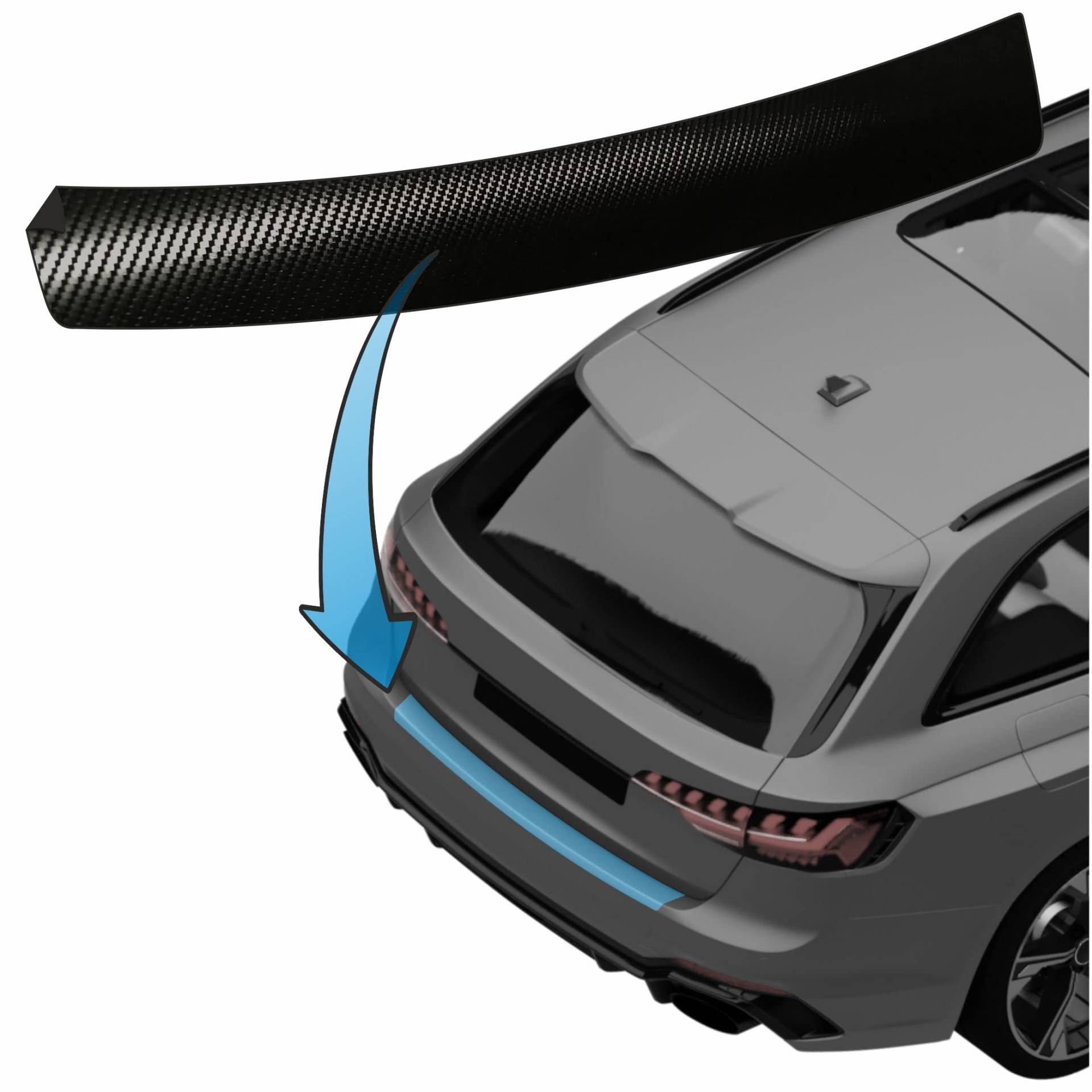 MisterLacky – Lackschutzfolie mit Rakel als Ladekantenschutz Folie passend für Audi A4 Cabrio Typ B7/8E, BJ 2006-2009 in 3D Carbon schwarz (160µm) von Lackschutzshop