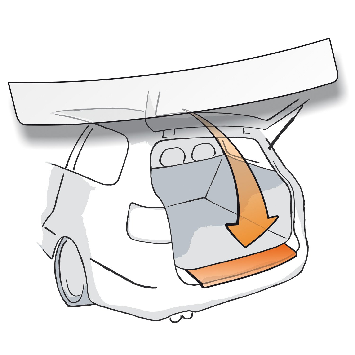 Lackschutzfolie passend für VW Touran 2 / II (Typ 2T ab 2015) - Kantenschutz als Selbstklebender Ladekantenschutz (Autofolie und Schutzfolie) transparent 150µm mit Rakel und Anleitung von LACKSCHUTZSHOP