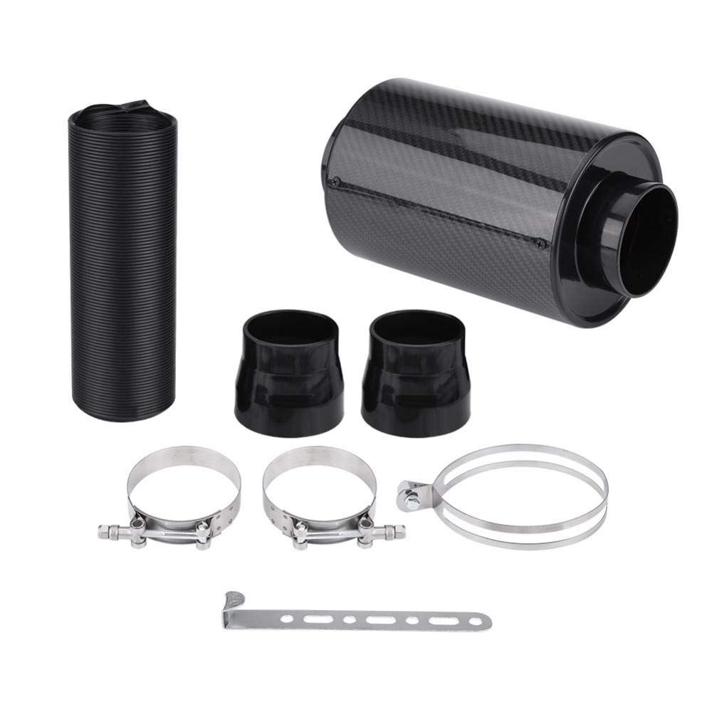Auto-Kaltluftfilter-Induktionskit, 76 mm 3 "Universal-Kohlefaser-Induktions-Ram-Filterbox Kaltluftansaugsystem mit Ansaugschlauch Auto-Kaltluftfilter-Induktionskit, 76 mm 3 "Universal-Kohlefaser-Induktions-Ram-Filterbox Kaltluftansaugsystem mit Ansaugschlauch von Ladieshow