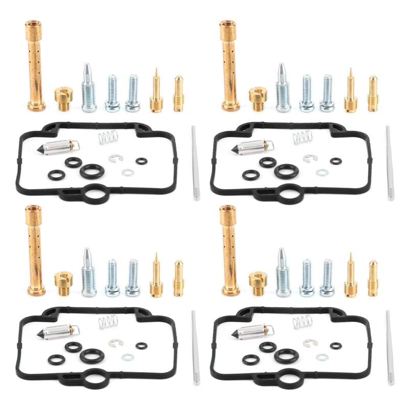 4 Satz Vergaser Rebuild Fix Kit, Vergaser Reparatursatz für Suzuki Bandit Vergaser Überholung Vergaser Rebuild Reparatursatz, Motorrad Vergaser MCK019X4 Teil Fit für GSF400 GSF 400 von Ladieshow