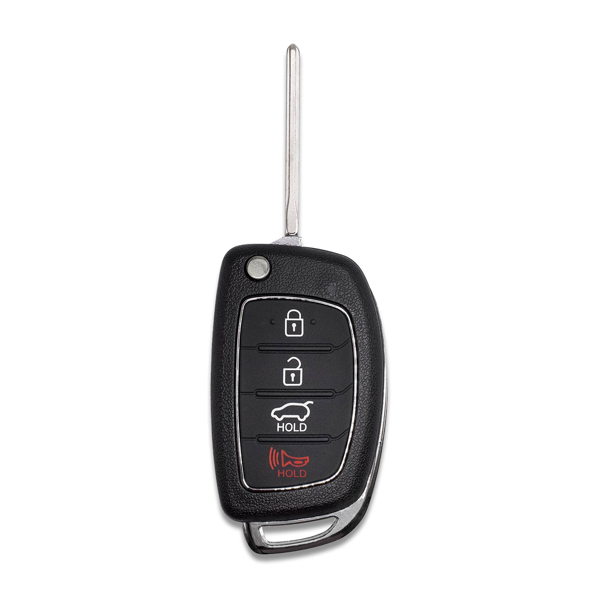 Schlüsselgehäuse mit 4 Tasten für Hyundai, Fernbedienung, Tasten mit Klinge, kompatibel mit Santa Fe, i40, ix45, Sonata, Tucson - Schwarz von Lage