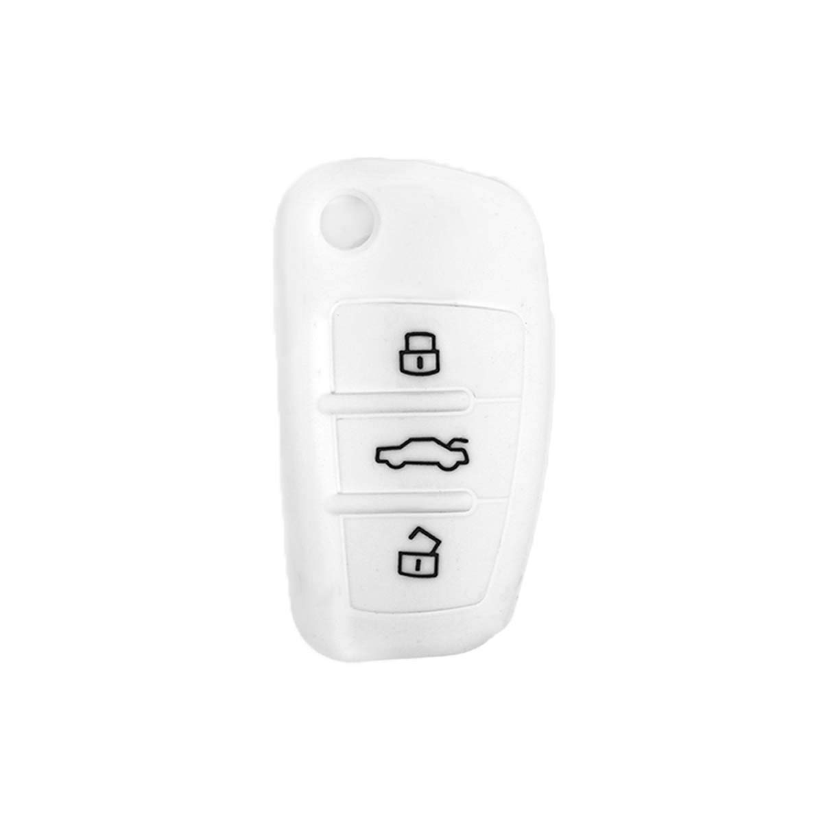 Silikonhülle, Schlüssel-Cover für Fernsteuerung Audi A1 A3 A4 A6 A8 TT Q5 Q7 R8 S4 S6 Farben Geschenkidee (Weiß) von Lage