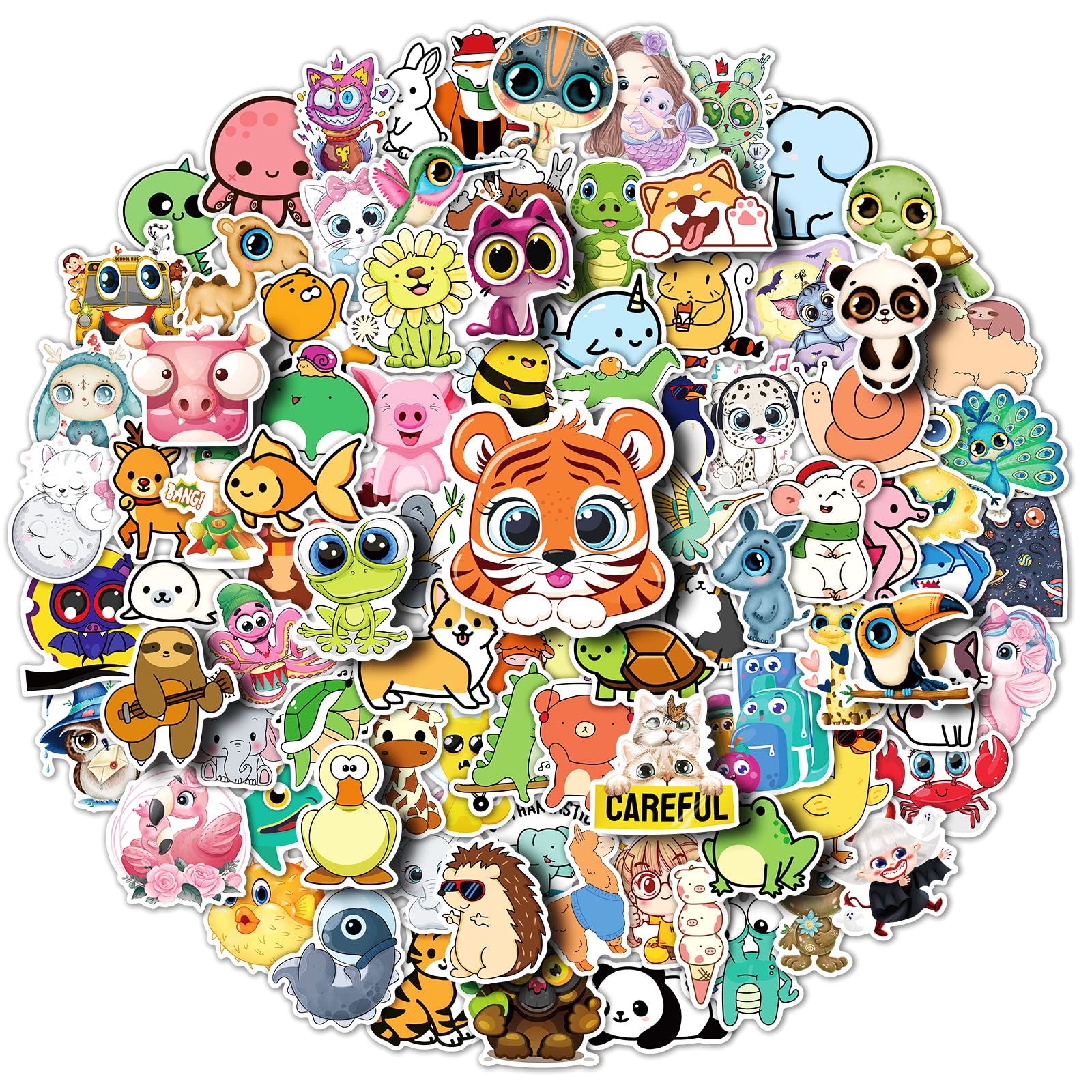 Lahviuu Aufkleber,100 Stück Aesthetic Sticker Decals Aufkleber Auto Trendy Wasserdicht Vinyl Tier Stickers für Erwachsene Kinder von Lahviuu