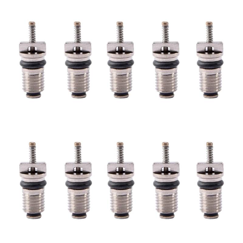 10 Teile/Satz Automotive Klimaanlage Refill Kerne Nadeln Reparatur Kit AC R134A Ventil Core Hitze Beständig Fahrzeug Auto Zubehör(Black) von LaiYN
