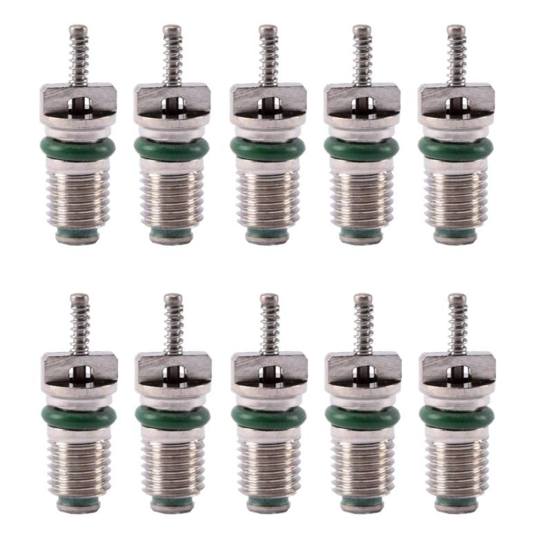 10 Teile/Satz Automotive Klimaanlage Refill Kerne Nadeln Reparatur Kit AC R134A Ventil Core Hitze Beständig Fahrzeug Auto Zubehör(Green) von LaiYN