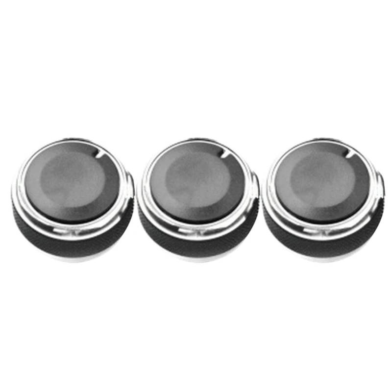 3 Teile/Satz Aluminium Klimaanlage Knob Knob Heizung Klima Control Tasten Fit for Auto Zubehör(Black) von LaiYN