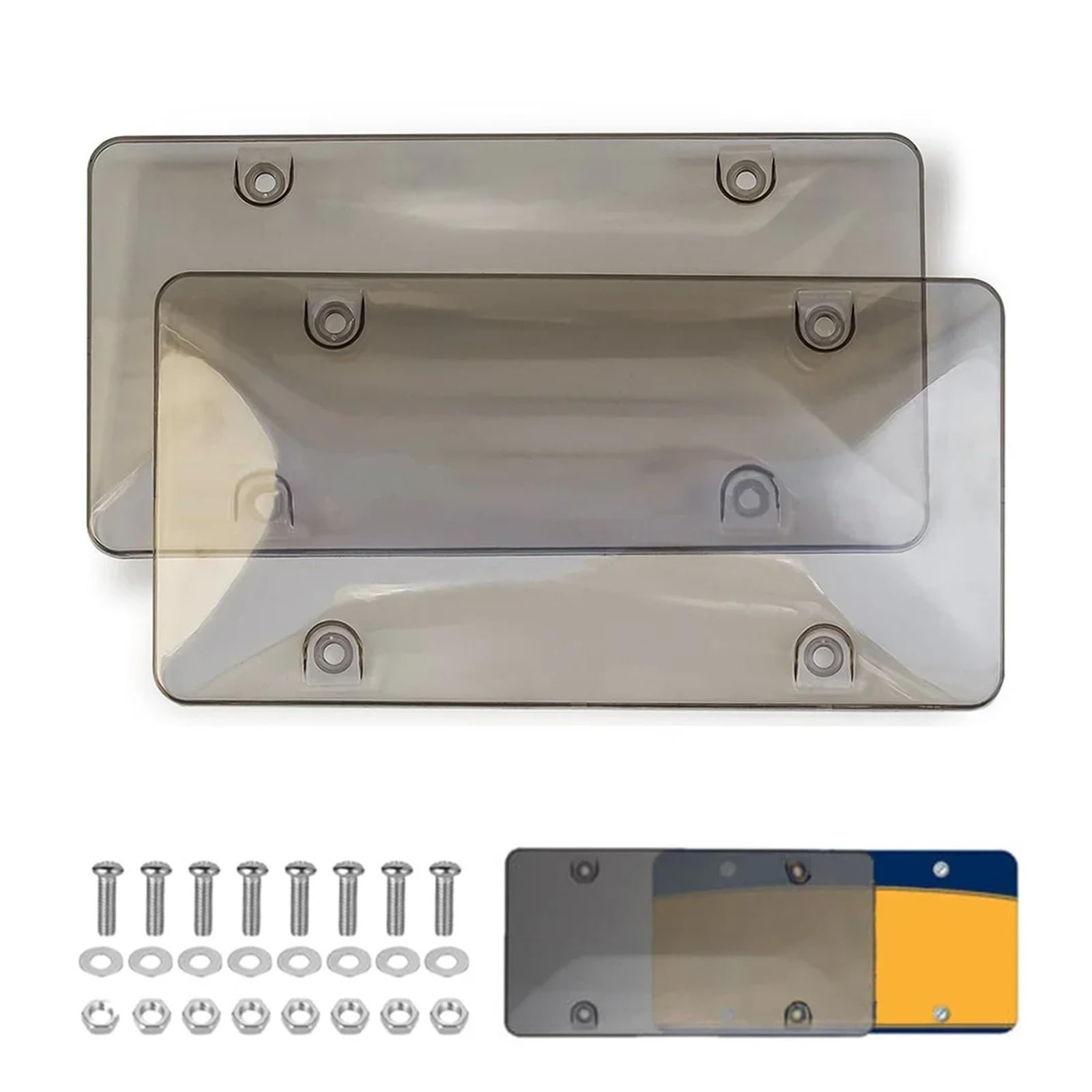 Kappe Nummernschild Abdeckung Anti Geschwindigkeit Schwarz Kamera Auto Licht Kunststoff Rot Reflektieren Reflektierende Toll(Gray) von LaiYN