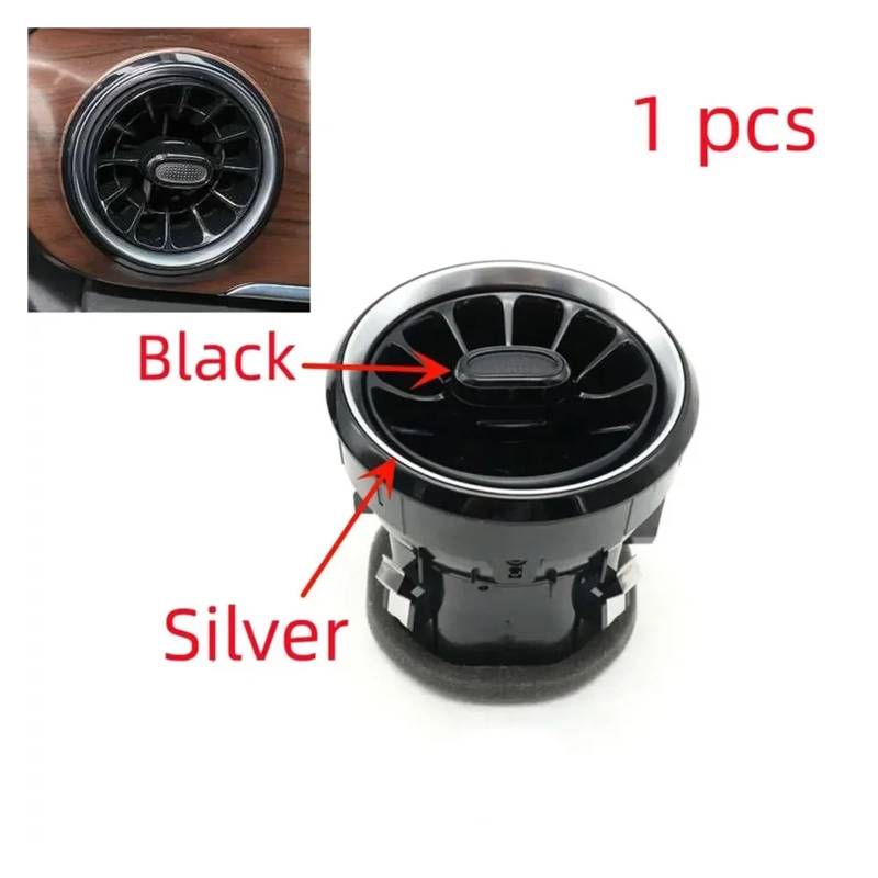 Lüftungsschlitze for Die Klimaanlage Im Auto, Zentrales Vorderes Armaturenbrett, Turbo-modifizierte Verkleidung(1pcs Silver Black) von LaiYN