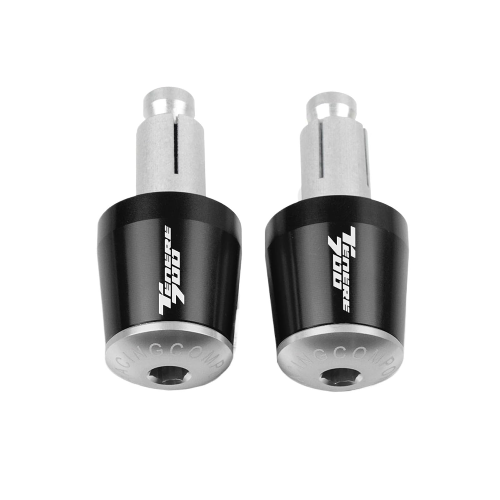 Laiteanqi Compatible with Ya ma ha FZ6R FAZ ER600 FZ6S/FZ6N FZ6R FZ6 FAZ ER 2005-2010 Lenkergriffe Kappe Motorrad Lenkergriffe Bar Ends Plug Lenkerendstopfen-Set(Silver) von Laiteanqi